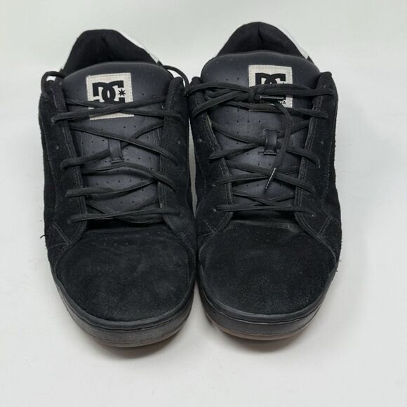 DC Court Model Skate Shoes Mens 13 Black Suede Skateboarding Grunge Fat Tongue - Picture 5 of 16